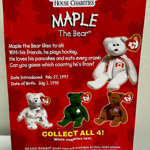 McDonalds Ty Beanie Baby Maple the Bear Canada Unopened 1999