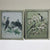 Metal Wall Art Bird Scene Set of Two 10inx7.5in Olive Green