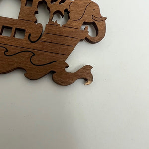 Noahs Ark Silhouette Wooden Ornament