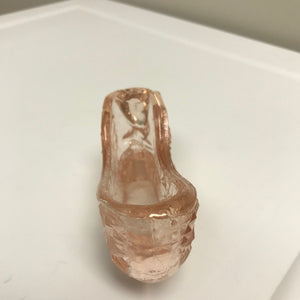 Pale Pink Glass Slipper Shoe 5 Inch Miniature Shoe Collectible