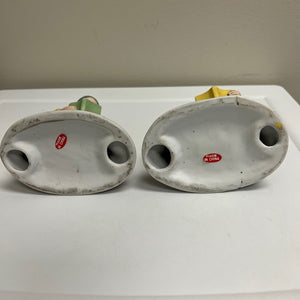 Porcelain Grandpa with Grandson Grandma with Granddaughter Set