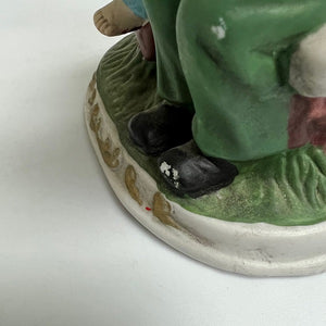 Porcelain Grandpa with Grandson Grandma with Granddaughter Set