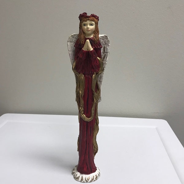 Praying Angel Figurine Stoneware Christmas Decoration 11 Inches