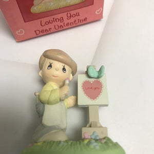 Precious Moments Miniature Valentines Figurine 1990 Loving You Dear Valentine