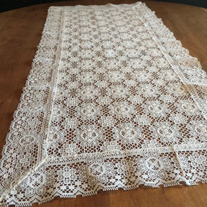31" Rectangle White Table Runner | Crochet Lace Table Runner