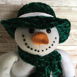 Singing Snowman Weighted Bottom 16" Plush Snowman Decoration Lights Up