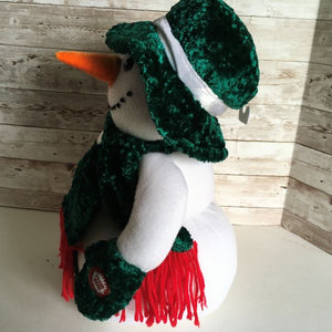 Singing Snowman Weighted Bottom 16" Plush Snowman Decoration Lights Up