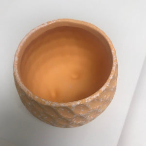 Small Ceramic Peach Flower Pot Planter Footed Planter