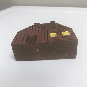 Small Wooden House Block House Tabletop Decoration