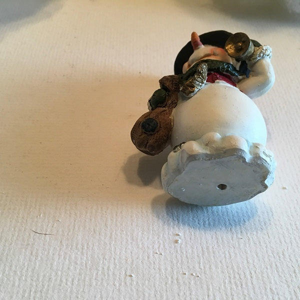 Snowman Figurine Ringing Bell – Christmas Snowman Decoration (4 Inch)