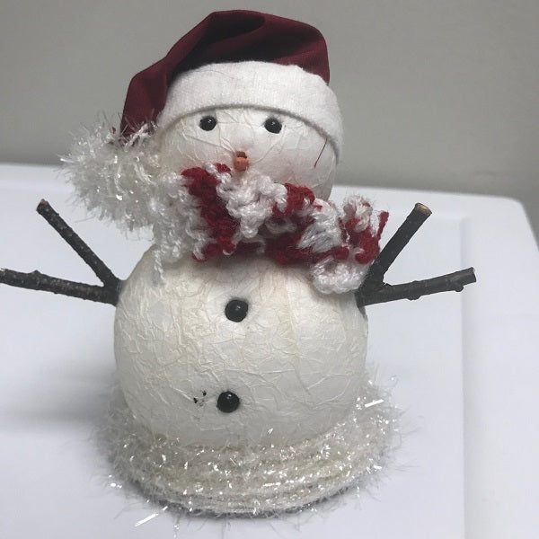 Styrofoam Snowman Christmas Decoration 4" Snowman