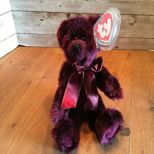 TY Beanie Baby Bear Burgundy