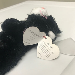 Ty Beanie Babies Booties The Cat Black And White Plush Cat 2002
