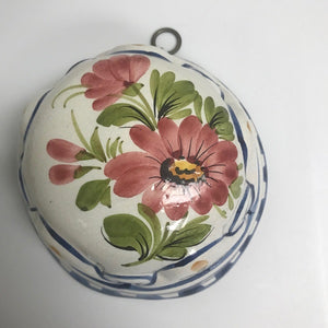 Vintage ABC Bassano Ceramiche Hand Painted Wall Hanging Dome Mold Italy