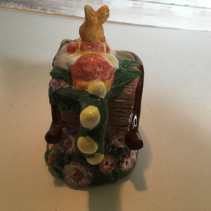 Vintage Bunny Rabbit Mushroom Garden Party Coffee/Tea Creamer