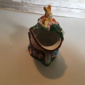 Vintage Bunny Rabbit Mushroom Garden Party Coffee/Tea Creamer