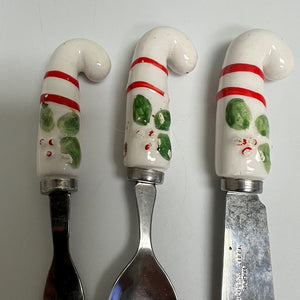 Vintage Candy Cane Handle Holiday Hors D'oeuvre set of Three