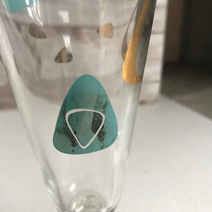 Vintage Federal Amoeba Boomerang Turquoise Pilsner Glasses Set Of 8