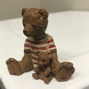 Vintage Miniature 2" Teddy Bear Figurine Composite Resin