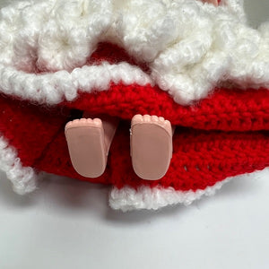 Vintage Mrs. Claus Doll with Handmade Crochet Dress