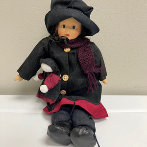 Vintage Porcelain Amish Doll Holding Baby Doll Collectible Doll