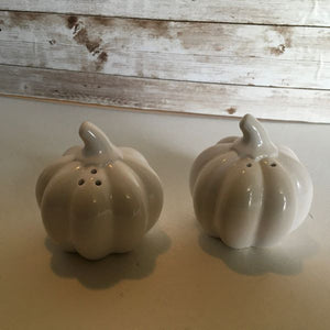 White Pumpkin Salt and Pepper Shakers