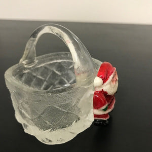 Glass basket with Santa
