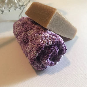Shaded Purples Washcloth | Crocheted Variegated Purple Washcloth