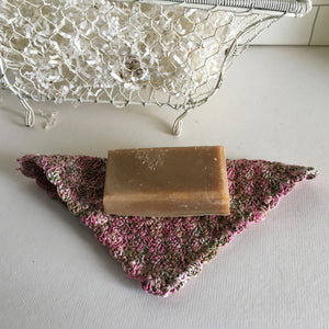 handmade crocheted washcloth pink camo