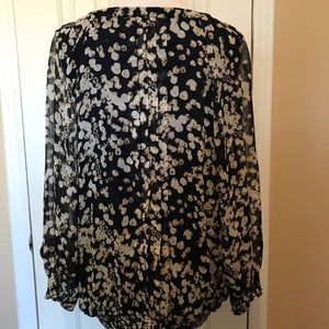 Christopher & Banks Women's Dark Blue Sheer Blouse, Size Large-Chickenmash Farm