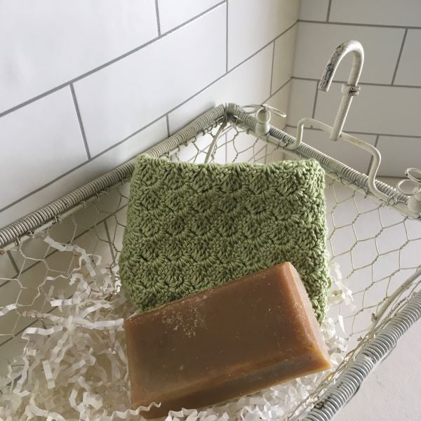 Lime Green Handmade Crocheted Cotton Washcloth