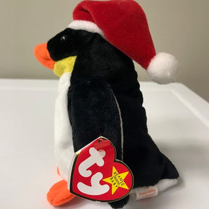 Ty Beanie Baby Zero the Penguin with Santa Hat 1998