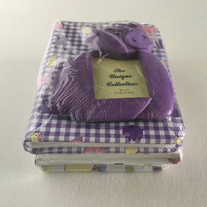 Newborn Baby Photo Album Gift Set Puple Piggy Pattern Baby Gift-Chickenmash Farm