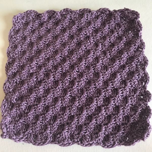 Plum Handmade Crocheted Cotton Washcloth