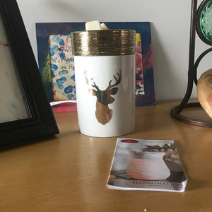 Fragrance Warmer | Electric Tart Burner | Deer Design Golden Stag-Chickenmash Farm
