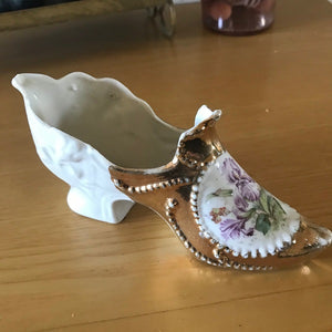porcelain shoe purple iris