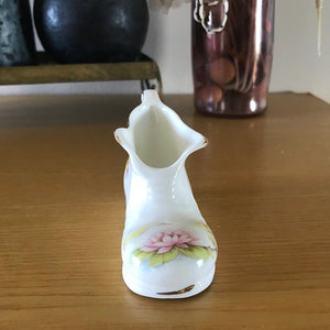 White Porcelain Shoe With Gold Trim