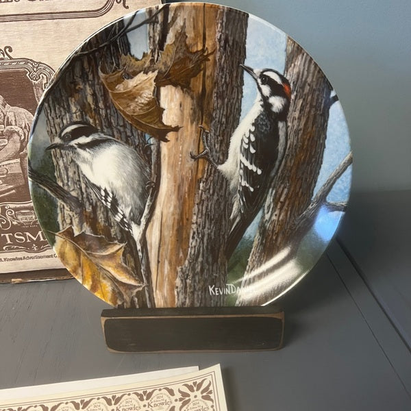Authentic 1987 Kevin Daniel Downy Woodpecker Collectible Plate