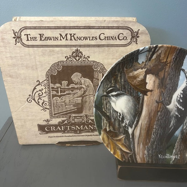 Authentic 1987 Kevin Daniel Downy Woodpecker Collectible Plate