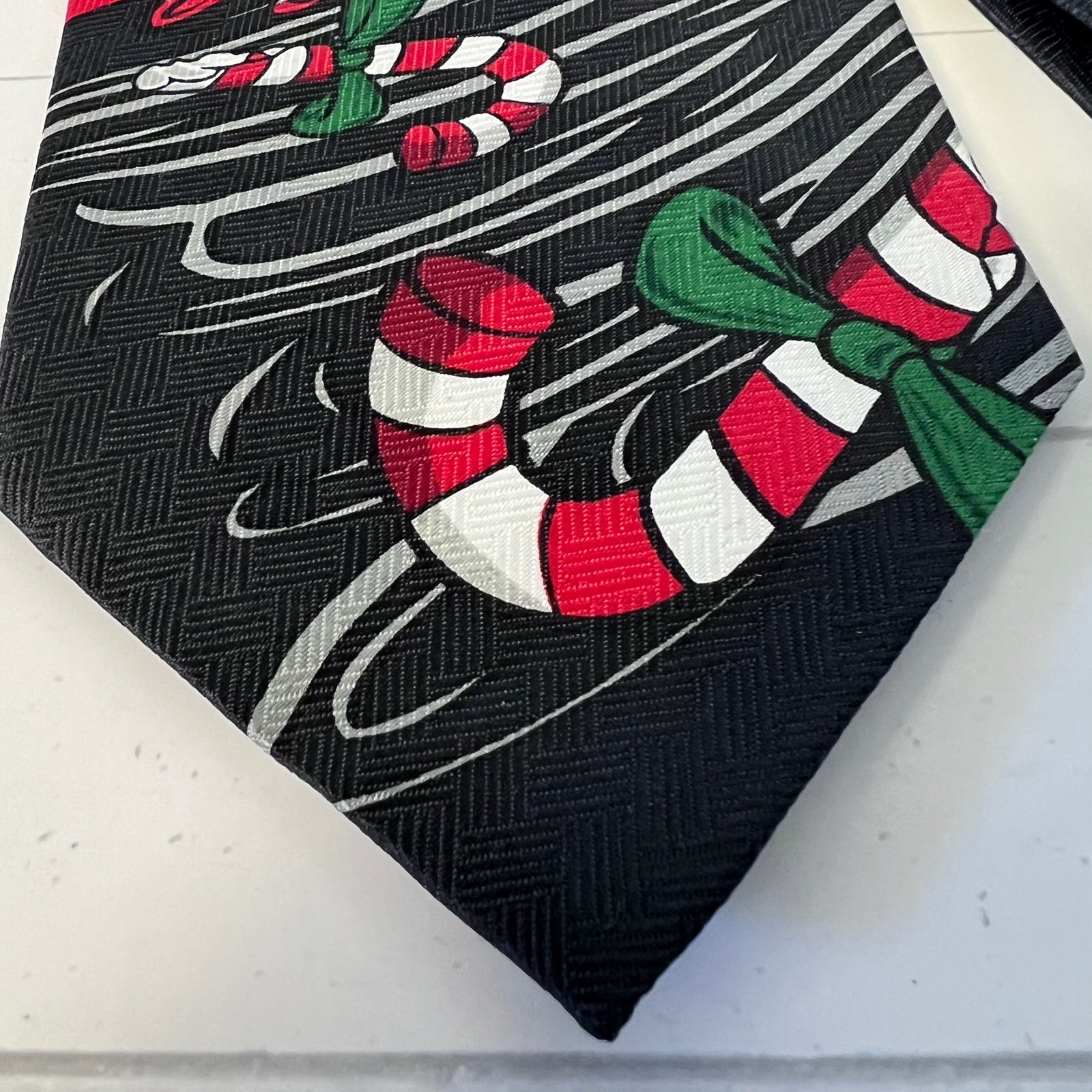 1998 Looney Tunes Taz Christmas Novelty Tie NWT Keith Daniel's Candy Cane Taz