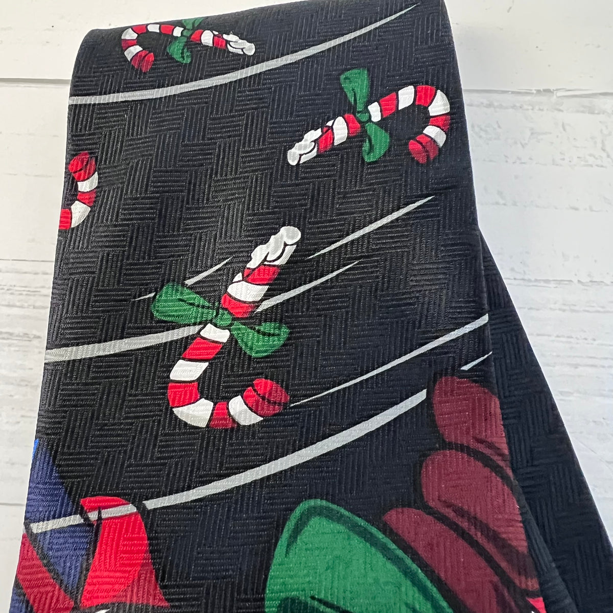 1998 Looney Tunes Taz Christmas Novelty Tie NWT Keith Daniel's Candy Cane Taz
