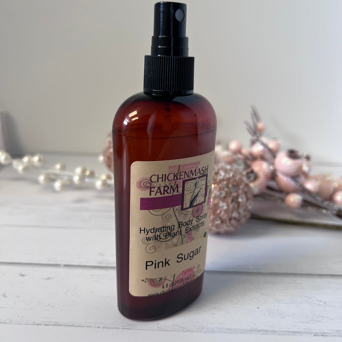 Pink Sugar botanical body mist side view