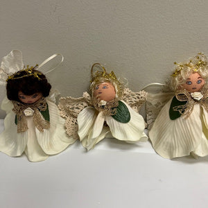 Angel Doll Ornament Lot of 3
