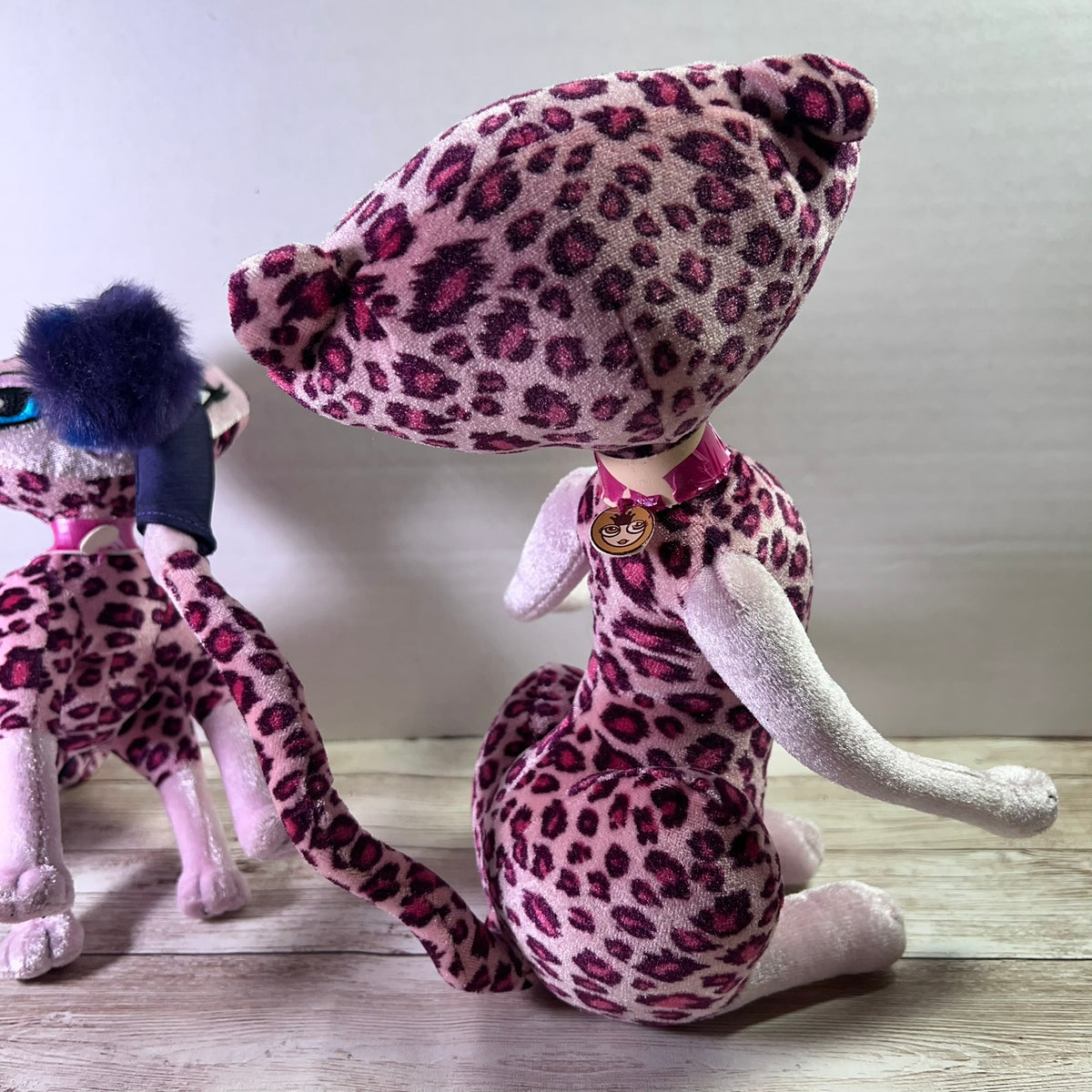 Bratz Petz Catz Kendall Pink Leopard Plush Cats Set of 2 MGA 2004 10" & 6"