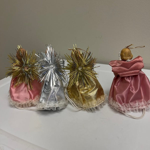 Christmas Tree Topper Vintage Angel Light-Up Ornament Lot of 4