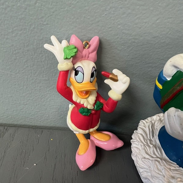 Vintage Disney Donald & Daisy Duck Hanging Christmas Ornaments – Lot of 3
