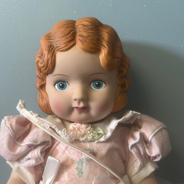 Daisy Kingdom 1991 Girl Doll 17 inch Hard Plastic Pansy Doll Molded Hair