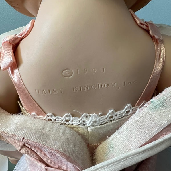 Daisy Kingdom 1991 Girl Doll 17 inch Hard Plastic Pansy Doll Molded Hair