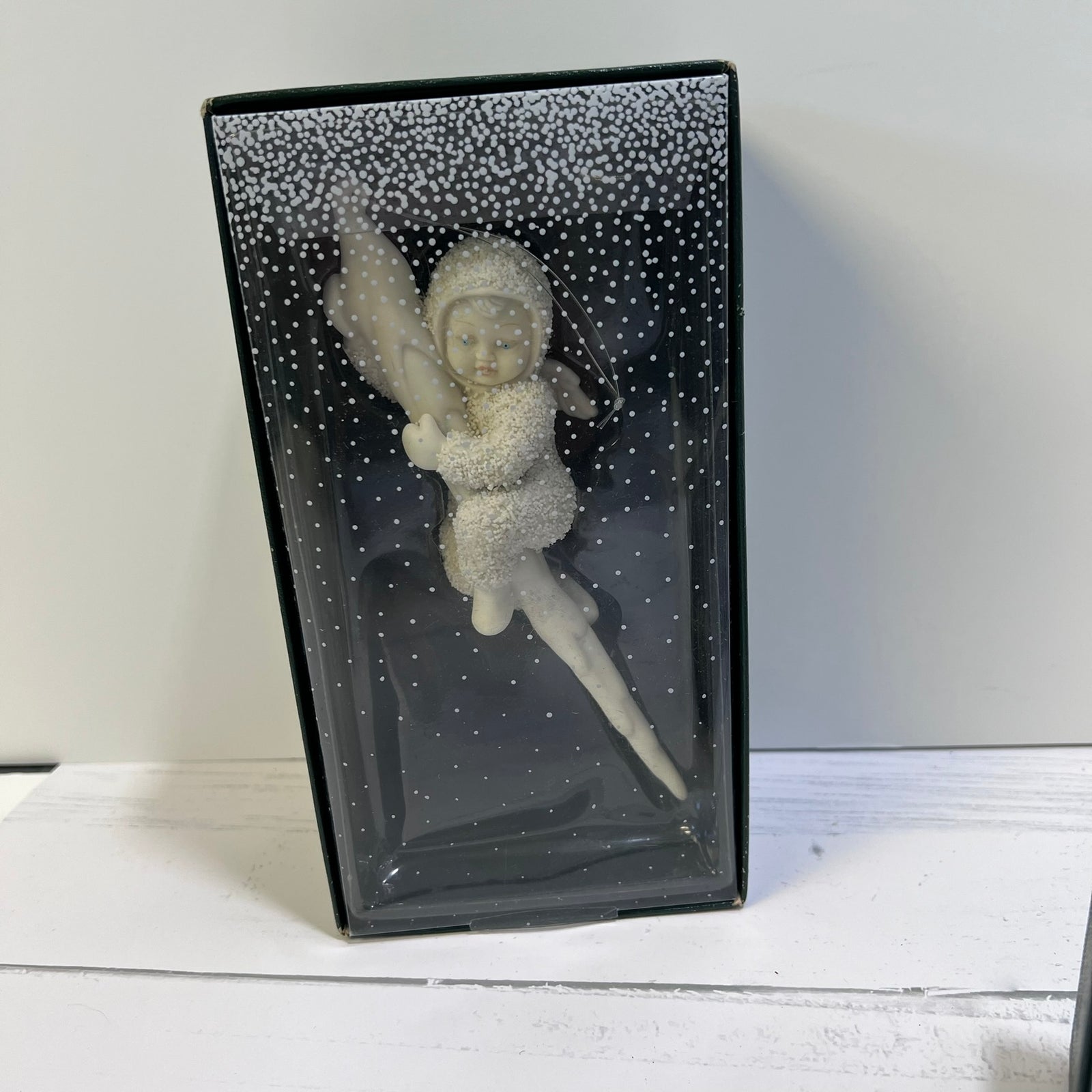 Dept 56 Snowbabies Ornament Lot of 2 Boxed Bisque Porcelain Ornaments 1995