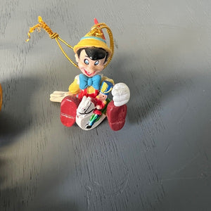Disney Pinocchio Christmas Ornaments Lot of 2 